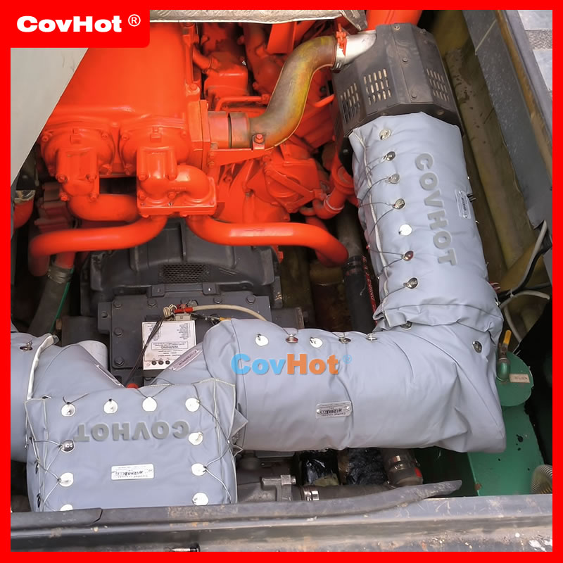 柔性排氣管排煙管絕熱套，工程車輛船舶火車發動機排氣系統防護罩